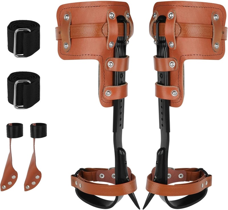 Xeoca Tree Climbing Spikes Set Tree Climbing Gear 1 Pair Alloy Steel Climbing Spurs 350lbs Load Capacity Arborist Equipment for Climbers, Fruit Picking and Lumberjack - Image 1